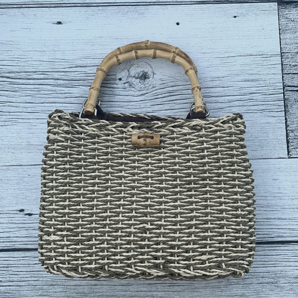 Woven Bamboo Mini Handbag Purse